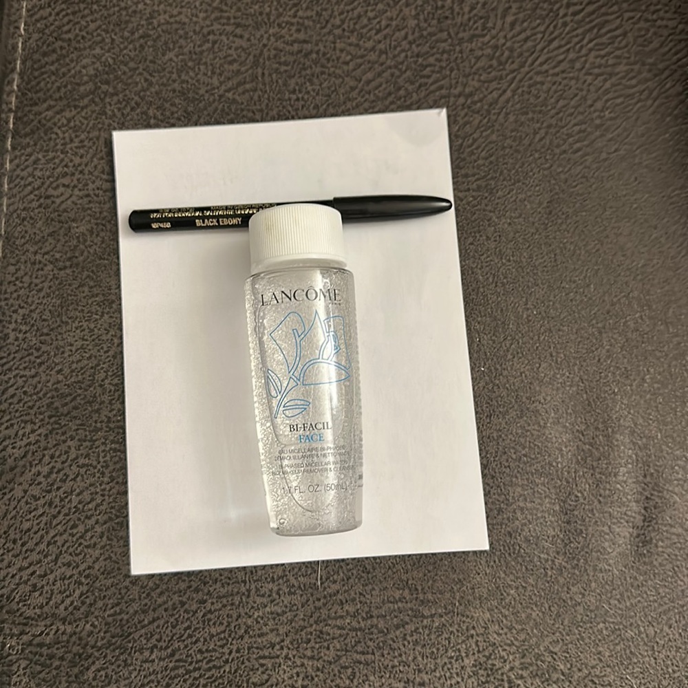 Lancome black eye lining pencil and makeup remover